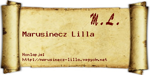 Marusinecz Lilla névjegykártya